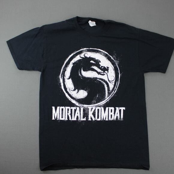 Fruit of the Loom Other - Mortal Kombat T-Shirt Men’s Medium Black Dragon Graphic Gamer Tee